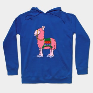 Red llama with an decorative cover on the back Hoodie